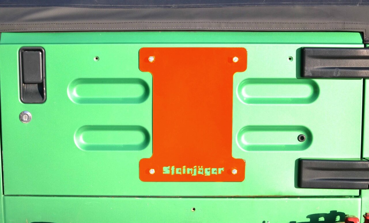 Steinjäger Wheels and Tires Wrangler TJ 1997-2006 Spare Tire Delete Plate Fluorescent Orange