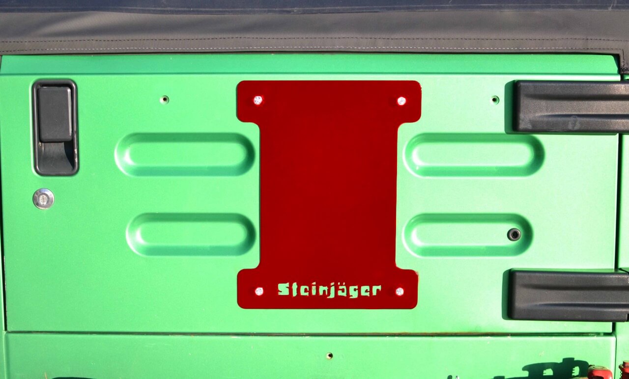 Steinjäger Wheels and Tires Wrangler TJ 1997-2006 Spare Tire Delete Plate Red Baron