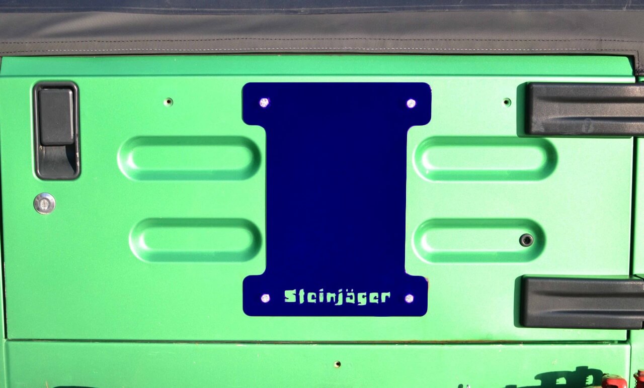 Steinjäger Wheels and Tires Wrangler TJ 1997-2006 Spare Tire Delete Plate Southwest Blue