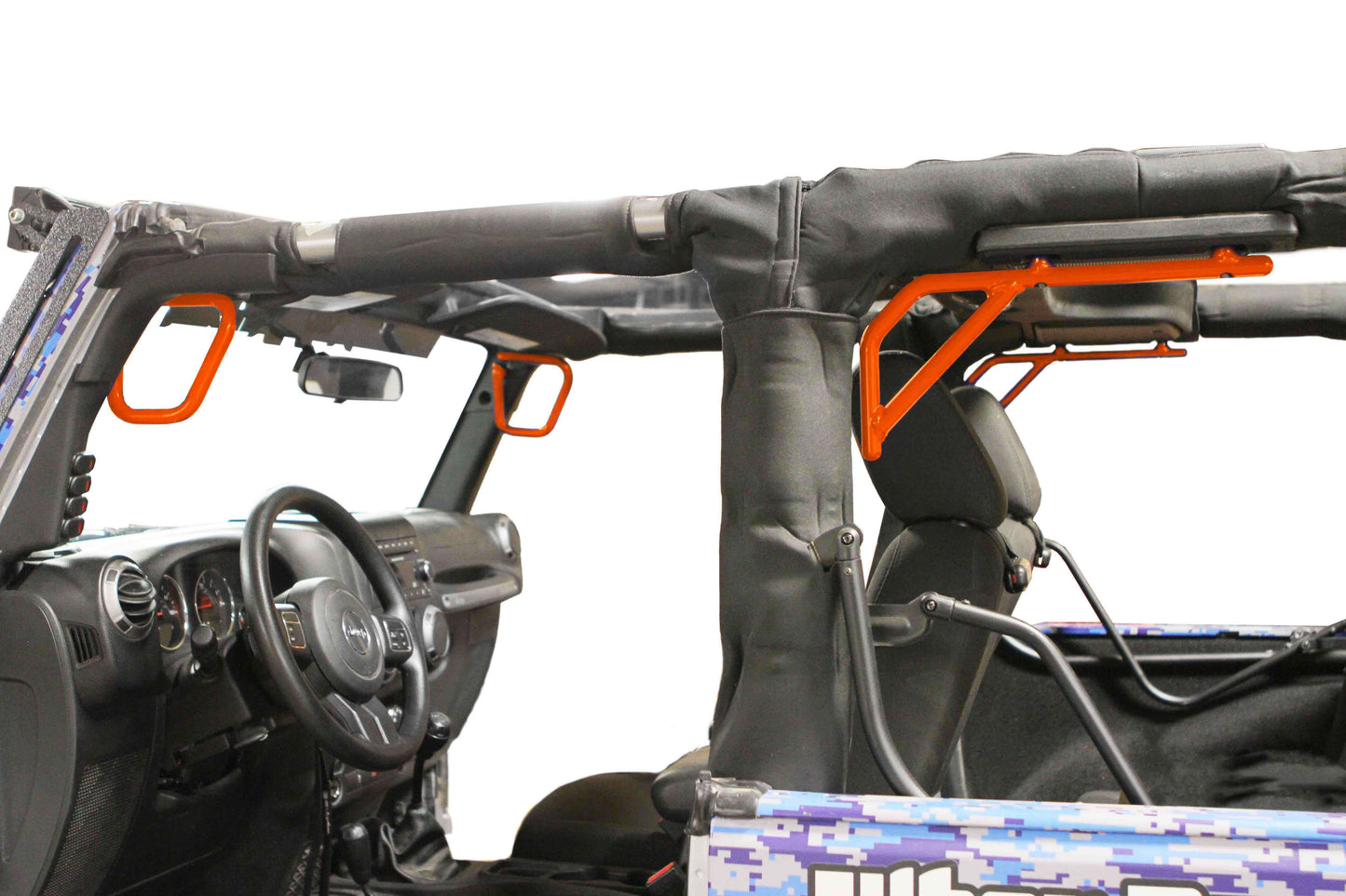 Steinjäger Interior Accessories Wrangler JK 2007-2018 Grab Handles Front and Rear for 2 Door JK Fluorescent Orange