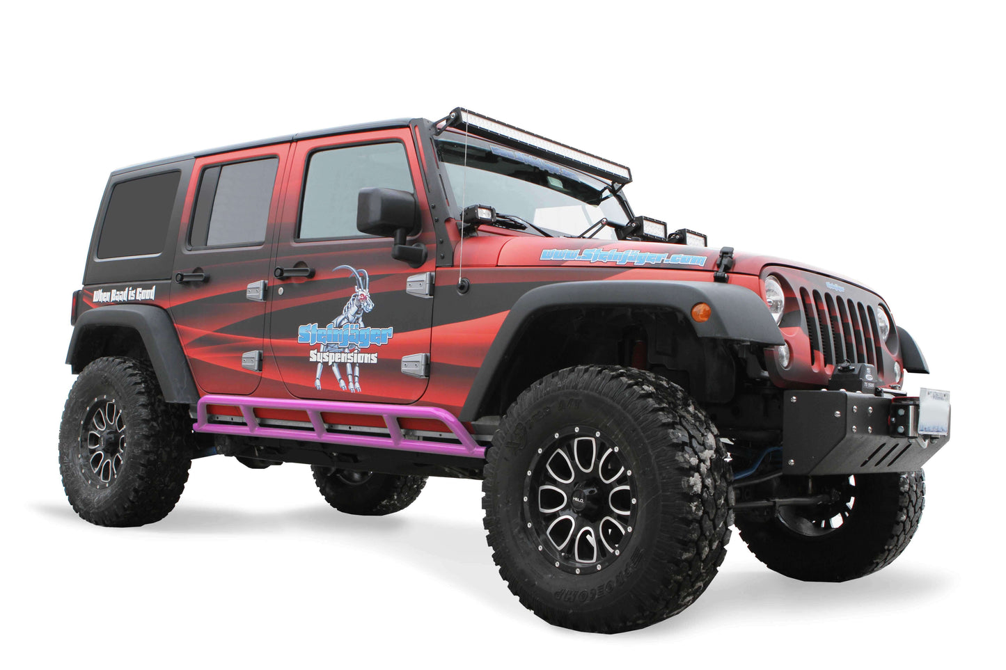 Steinjäger Armor Wrangler JK 2007-2018 Rock Sliders 4 Door Pinky