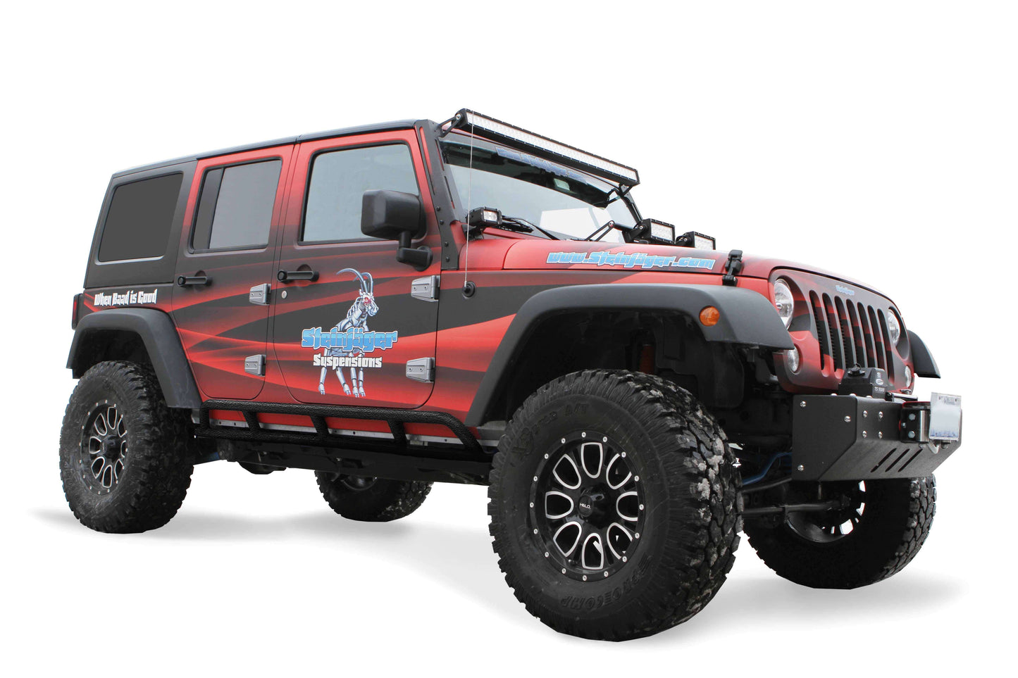 Steinjäger Armor Wrangler JK 2007-2018 Rock Sliders 4 Door Texturized Black