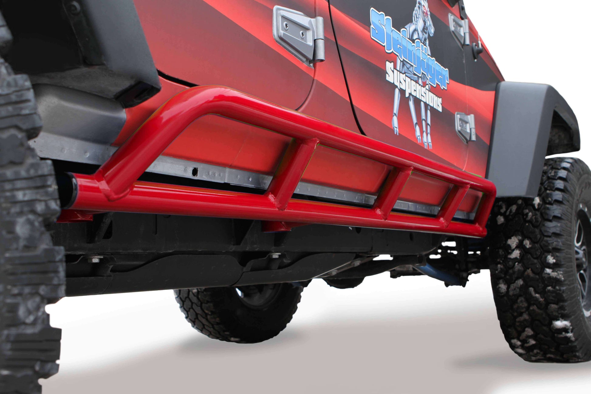 Steinjäger Armor Wrangler JK 2007-2018 Rock Sliders 4 Door Red Baron