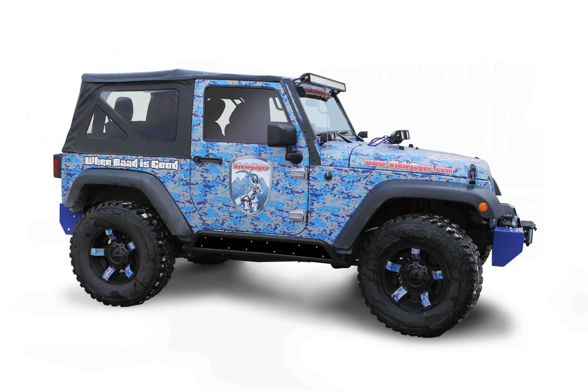 Steinjäger Armor Wrangler JK 2007-2018 Rock Sliders Frame for 2 Door Models Texturized Black