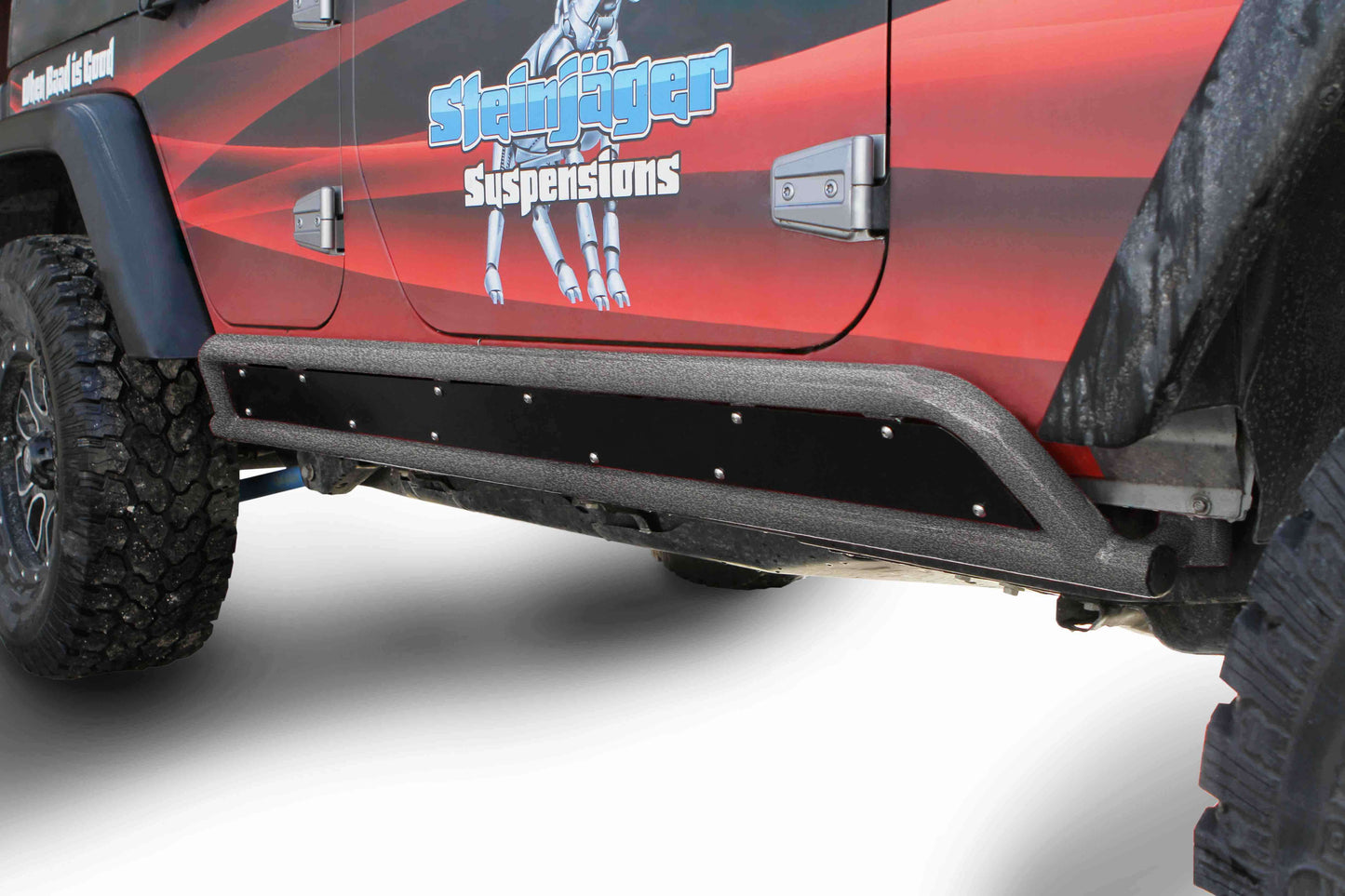 Steinjäger Armor Wrangler JK 2007-2018 Rock Sliders Phantom Frame for 4 Door Models Gray Hammertone