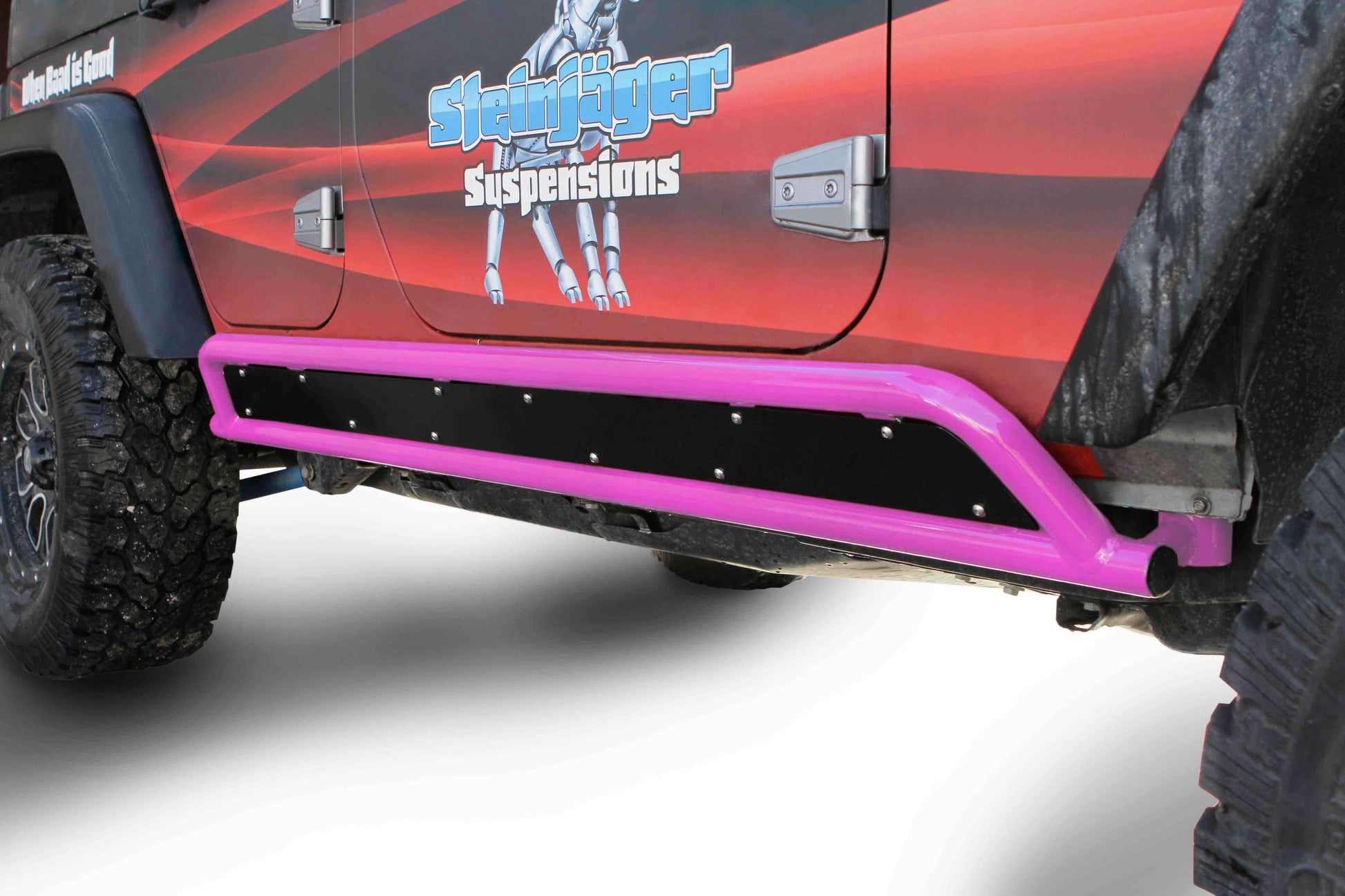 Steinjäger Armor Wrangler JK 2007-2018 Rock Sliders Phantom Frame for 4 Door Models Pinky