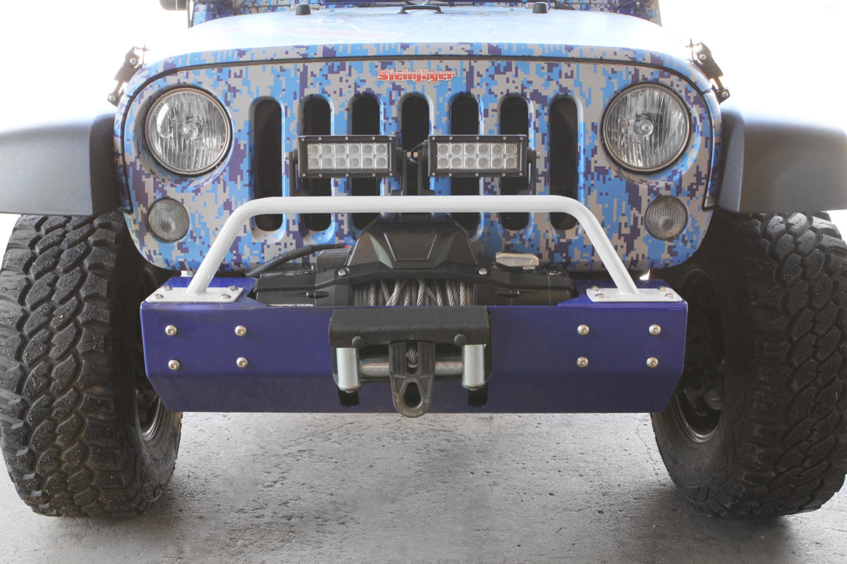 JK Short Bumper-Mounted Light Bracket - Cloud White