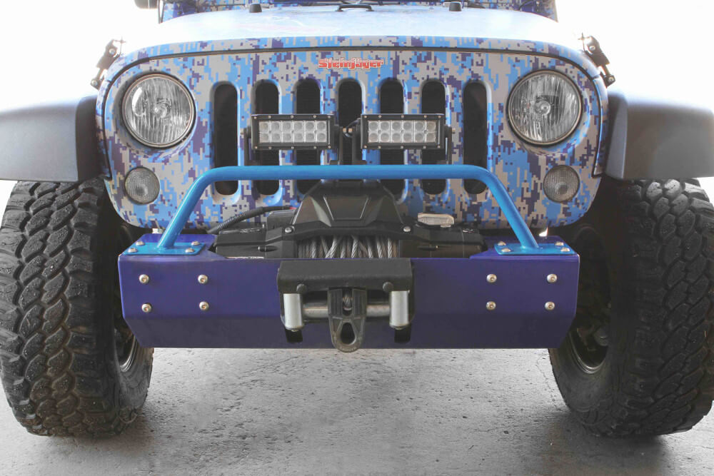 Steinjäger Bumpers Wrangler JK 2007-2018 Bumper Light Bar, Short Playboy Blue