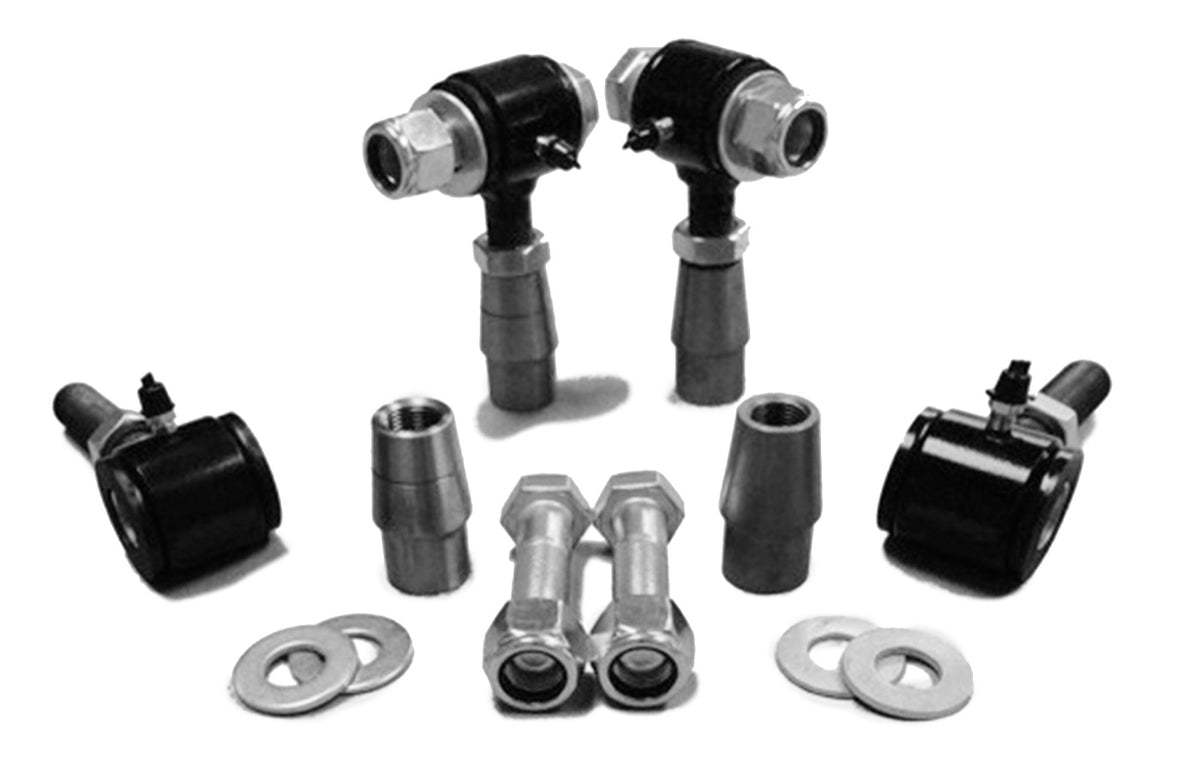 Poly Bushings Kits, Male - 1/2-20 RH LH - 1/2 Bore x 1.50 Wide - fits 1.000 x 0.095 Tubing - Black Powdercoated Bush Housing - Four Poly Ends Per Kit
