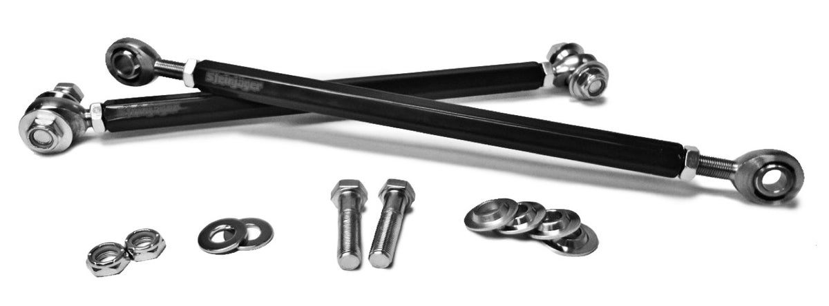 Sway Bar End Links - Without Drop Clevises - 1/2-20 - 27.00 Inches Long - Chrome Moly Heims - Powder Coated Steel Tubes