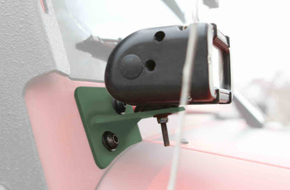 Steinjäger Exterior Accessories Wrangler JK 2007-2018 Light Mounts Lower Windshield Brackets and Lights Locas Green
