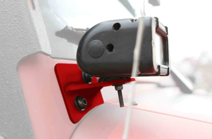 Steinjäger Exterior Accessories Wrangler JK 2007-2018 Light Mounts Lower Windshield Brackets and Lights Red Baron