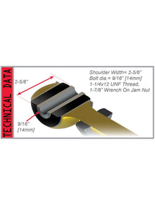 97-06 Jeep Wrangler TJ Bushing Arm Lower Front or Rear Large Frame End L.H. Thread TeraFlex
