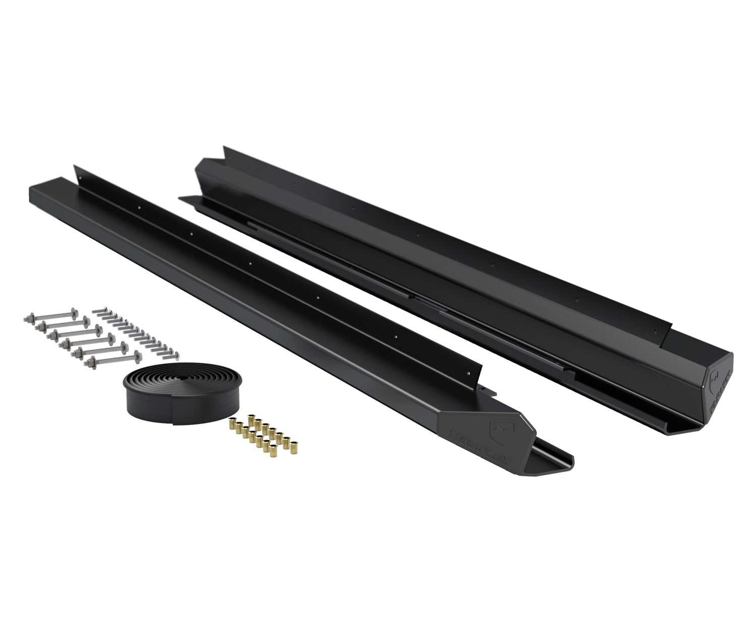 07-18 Wrangler JK 4 Door RockGuard Aluminum Rock Slider Kit Powder Coat TeraFlex