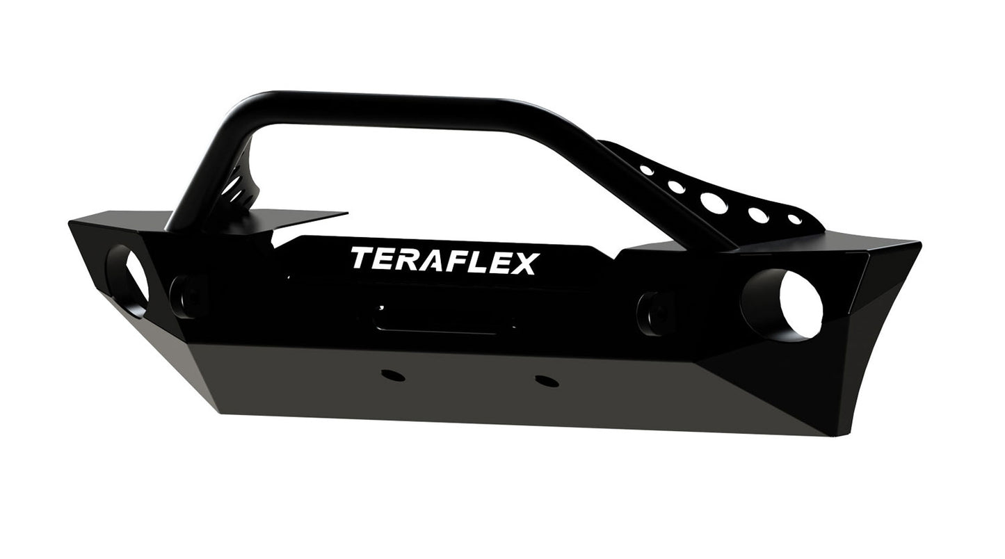 07-18 Wrangler JK RockGuard Epic Front Bumper w/ Hoop Offset Drum Winch TeraFlex