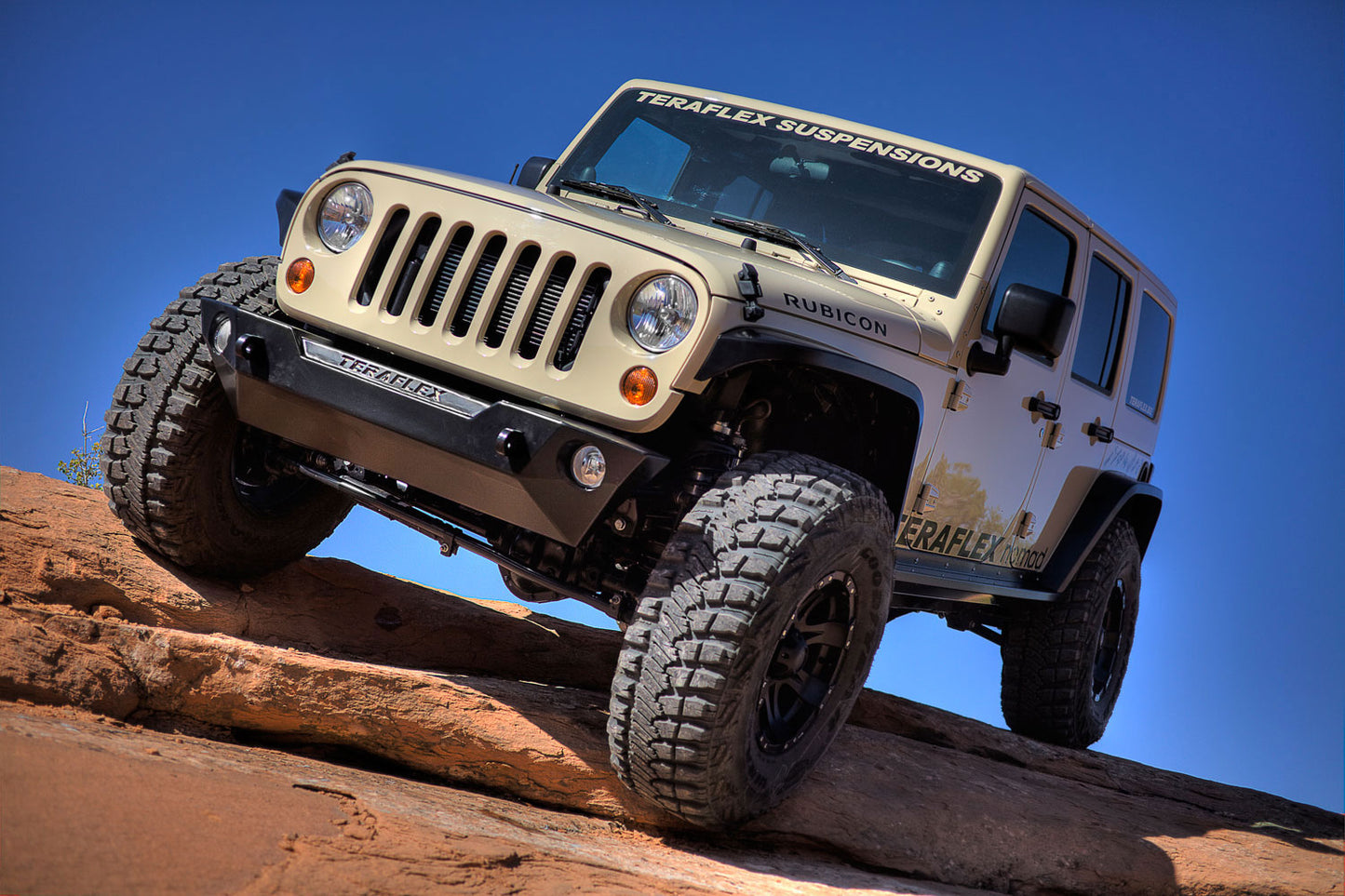 07-18 Wrangler JK RockGuard Epic Front Bumper Centered Drum Winch TeraFlex