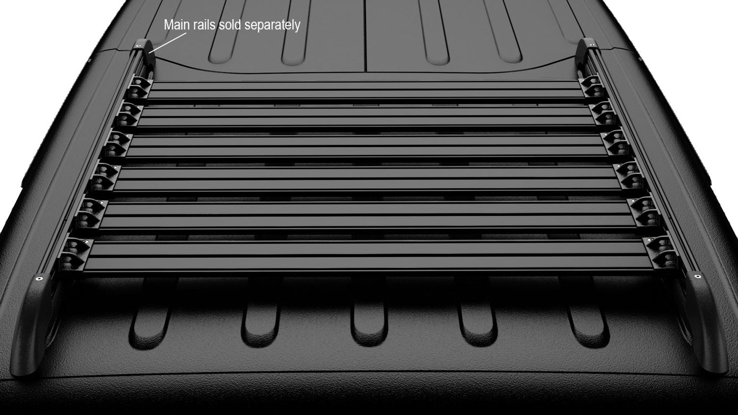 07-18 Wrangler JK 4 Door Nebo Roof Rack Cargo Slat Kit Black 6-Piece TeraFlex