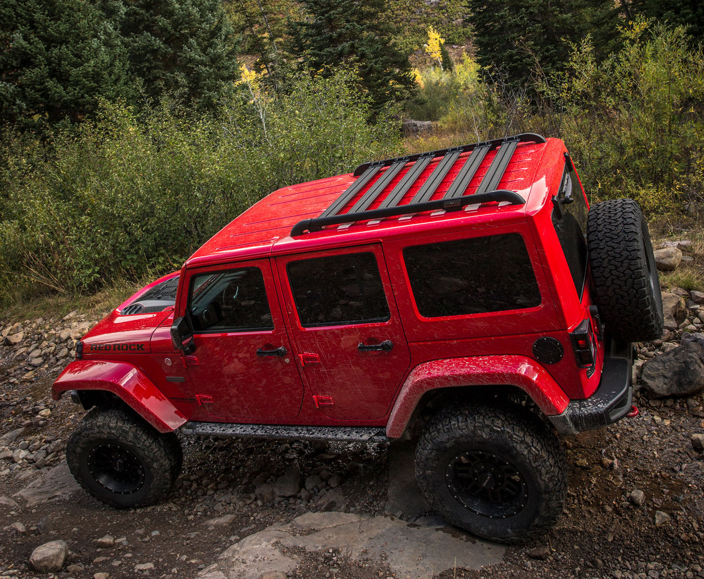 07-18 Wrangler JK 4 Door Nebo Roof Rack Cargo Slat Kit Black 6-Piece TeraFlex