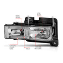 ANZO 1999-2000 Cadillac Escalade Crystal Headlights