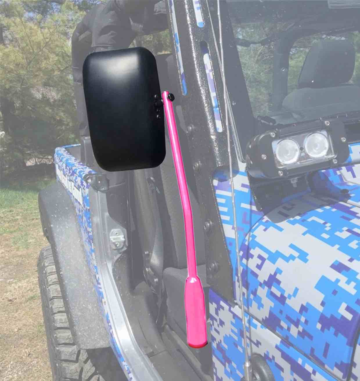Steinjäger Exterior Accessories Wrangler JK 2007-2018 Mirrors Door Hinge Mount, Isolated Hot Pink