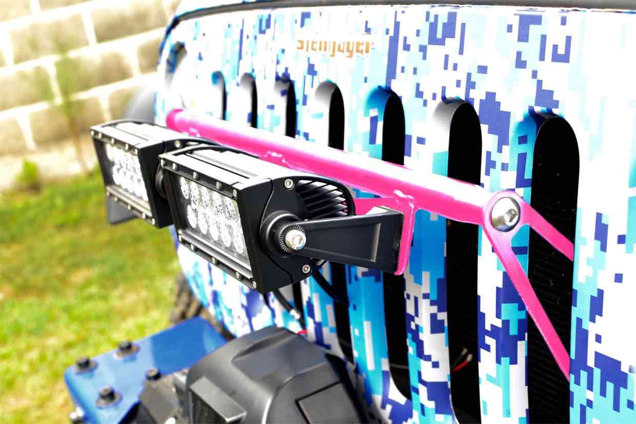 Steinjäger Exterior Accessories Wrangler JK 2007-2018 Light Mounts Grill Brackets Hot Pink