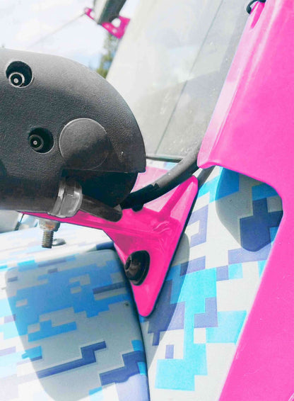 Steinjäger Exterior Accessories Wrangler JK 2007-2018 Light Mounts Lower Windshield Brackets and Lights Hot Pink
