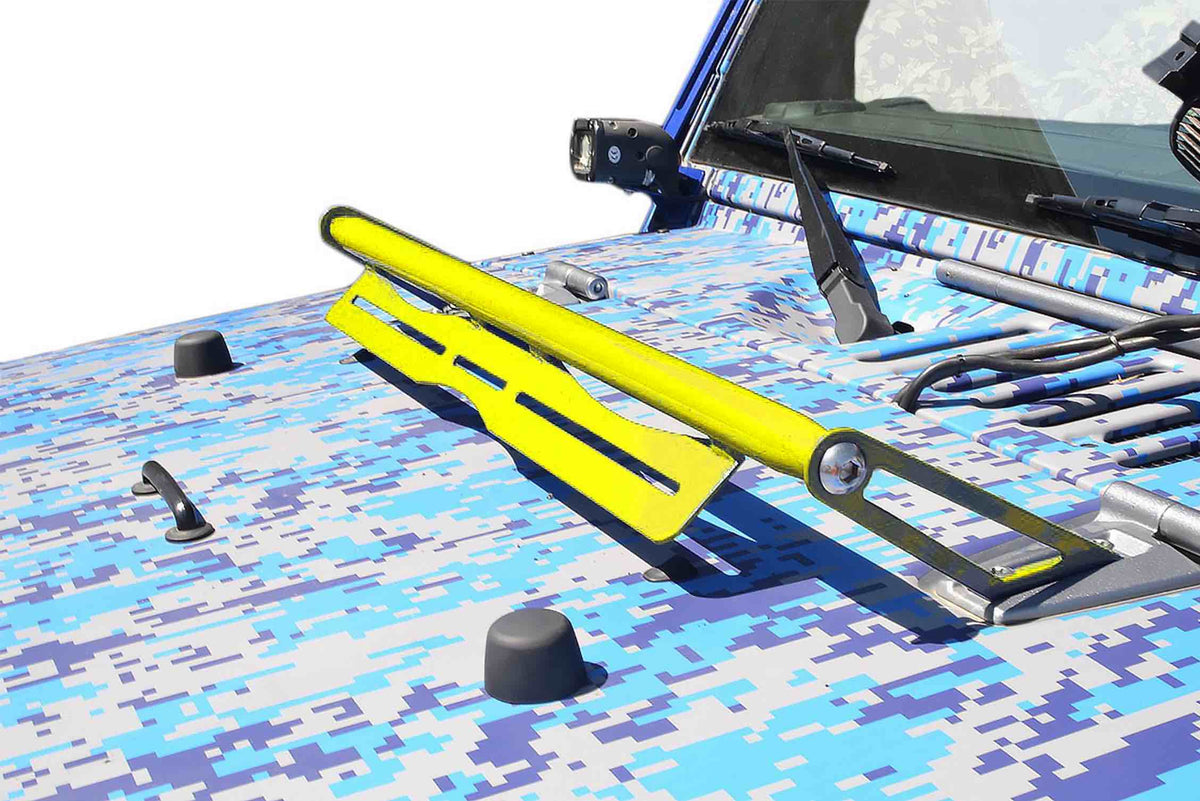 Steinjäger Exterior Accessories Wrangler JK 2007-2018 Light Mounts Hood Hinge Mount Brackets Neon Yellow