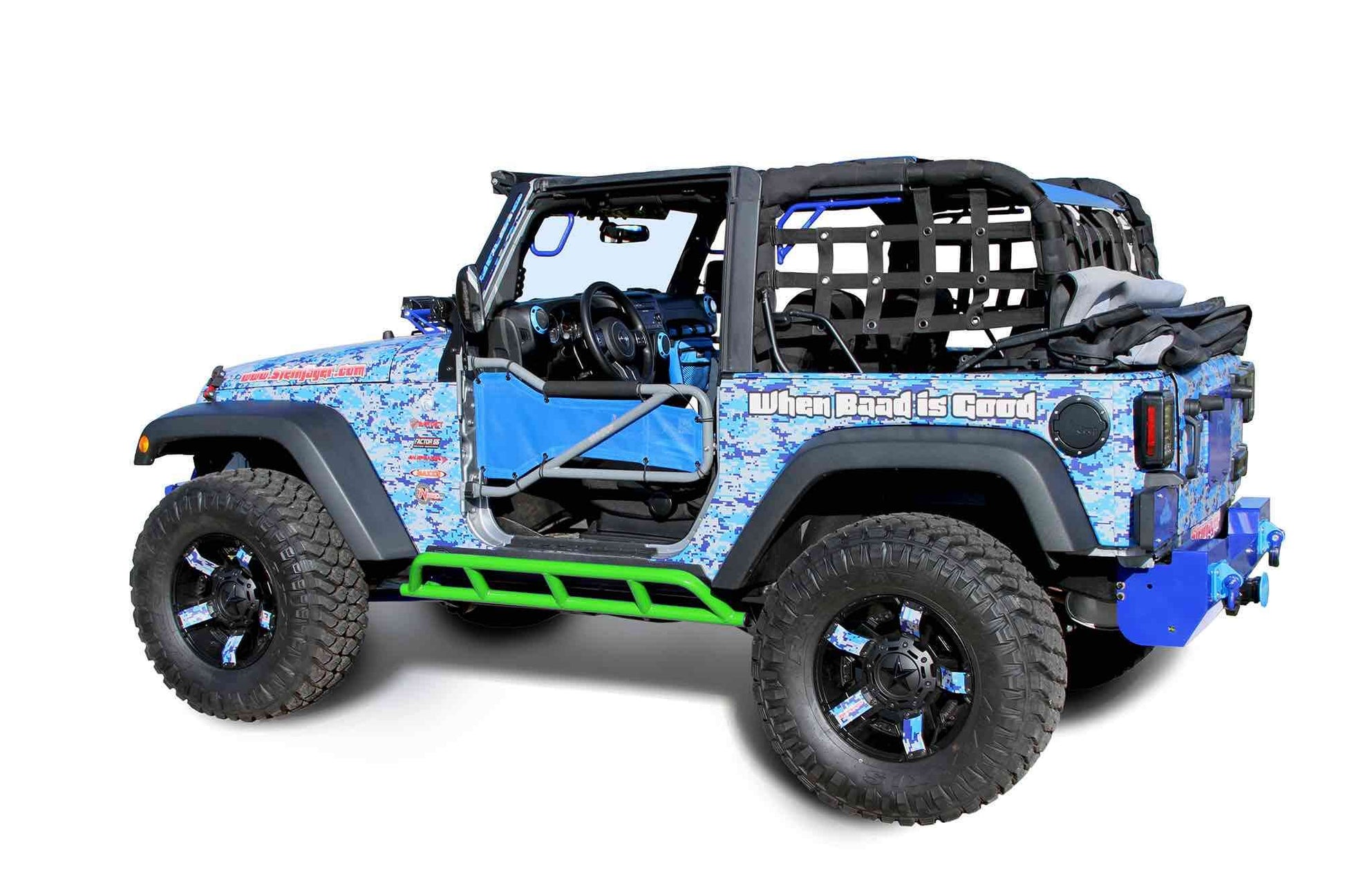Steinjäger Armor Wrangler JK 2007-2018 Rock Sliders 2 Door Neon Green
