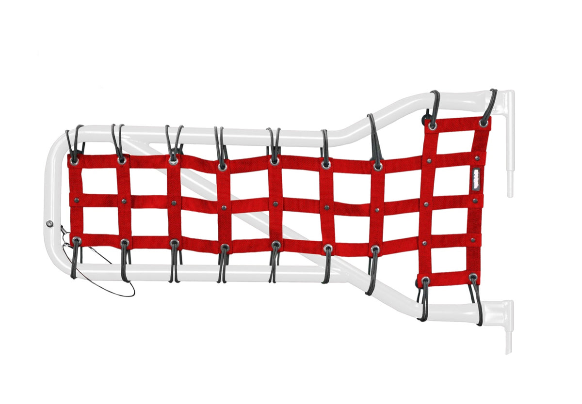 JK Front Tube-Door Cargo-Net Cover Pair - Red