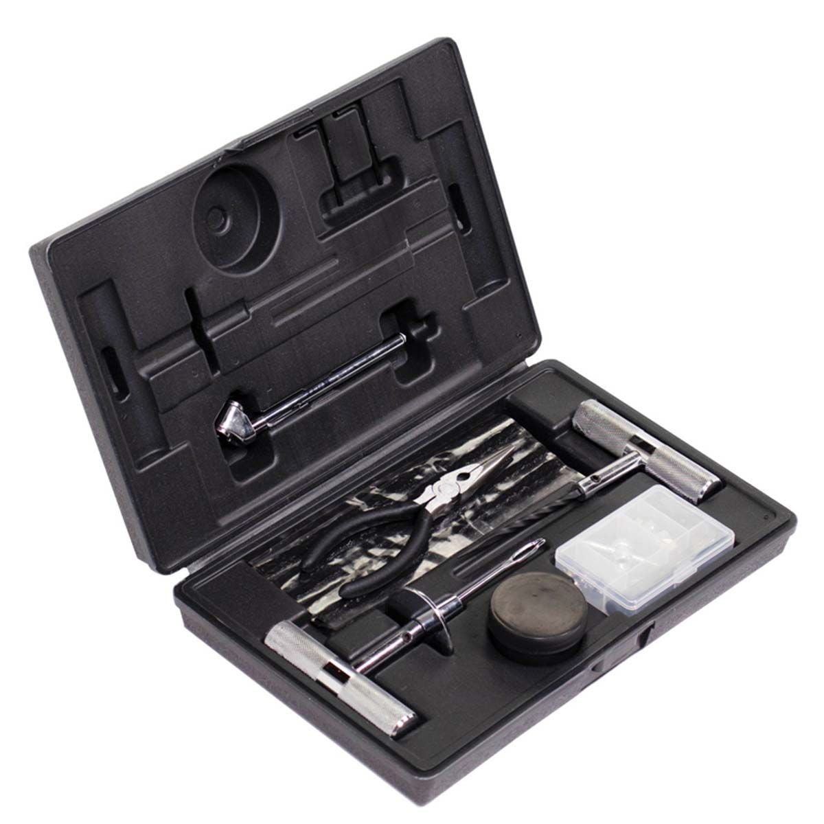 Up Down Air Tire Repair Kit - 53 Piece Kit With Black Storage Box