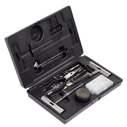Up Down Air Tire Repair Kit - 53 Piece Kit With Black Storage Box