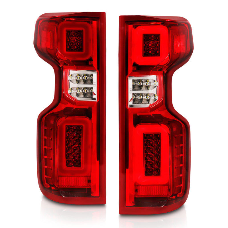 Anzo 19-21 Chevy Silverado Work Truck Full LED Tailights Chrome Housing Red Lens G2(w/C Light Bars)