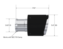 MBRP 15-23 Dodge Charger 5.7L/6.2L/6.4L T304 3in ID / 5in OD Out / 8in Length Angle Cut Carbon Tip