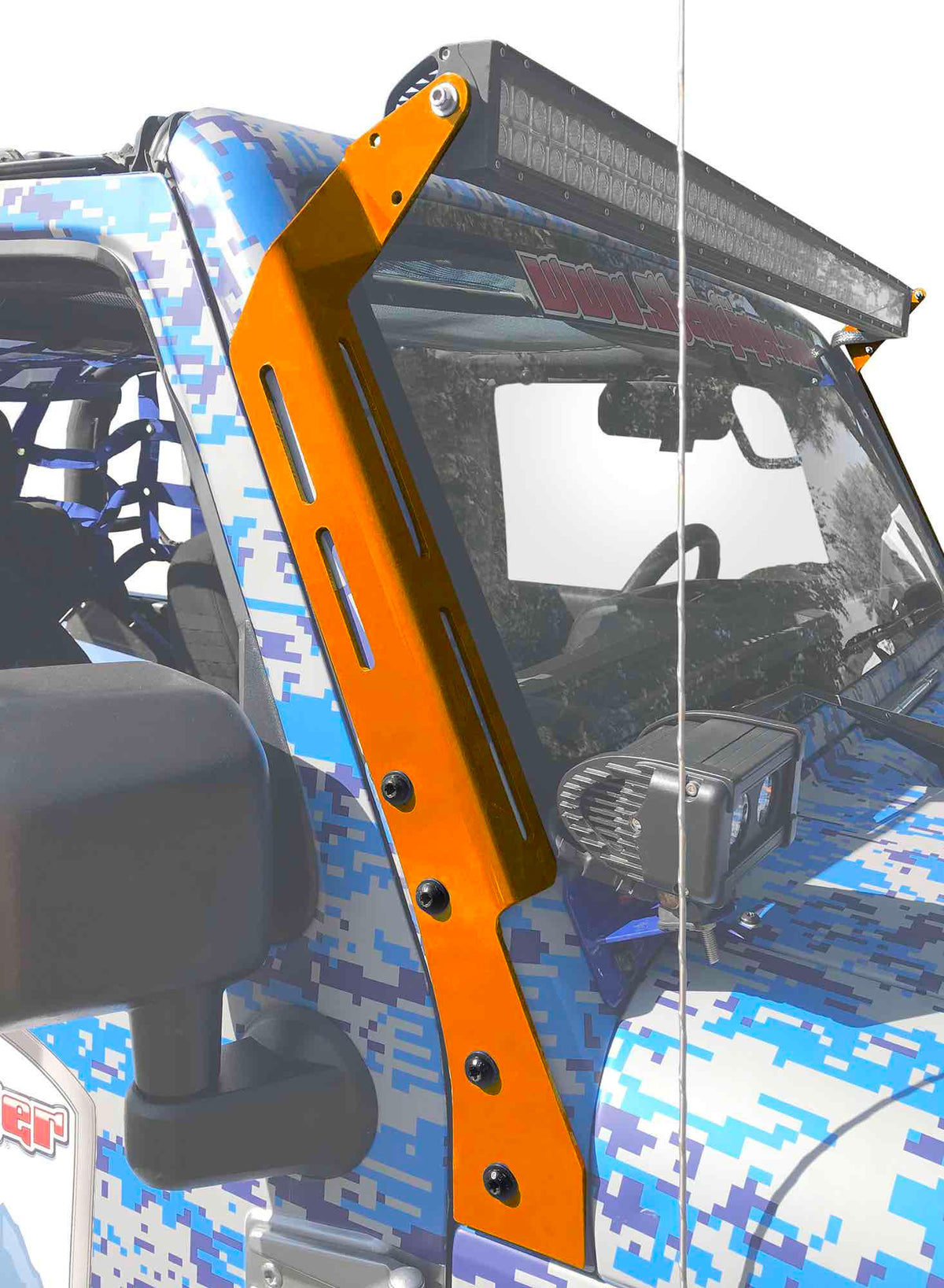 Steinjäger Exterior Accessories Wrangler JK 2007-2018 Light Mounts A-Pillar Brackets Fluorescent Orange