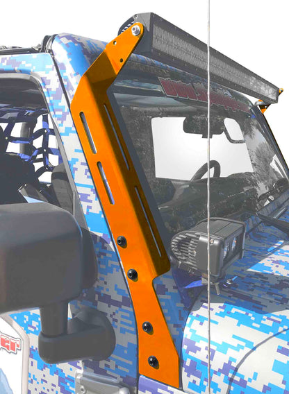 Steinjäger Exterior Accessories Wrangler JK 2007-2018 Light Mounts A-Pillar Brackets Fluorescent Orange