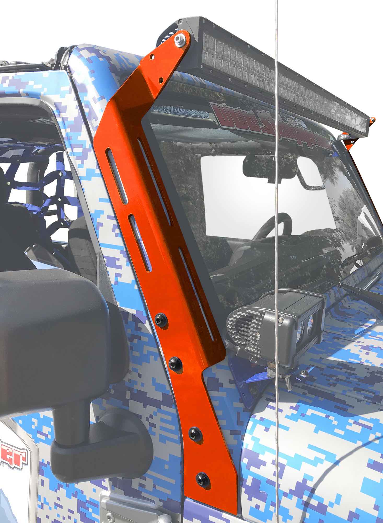 Steinjäger Exterior Accessories Wrangler JK 2007-2018 Light Mounts A-Pillar Brackets Red Baron