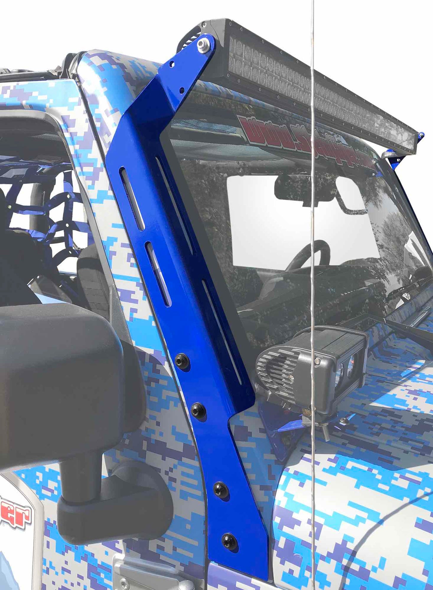 Steinjäger Exterior Accessories Wrangler JK 2007-2018 Light Mounts A-Pillar Brackets Southwest Blue
