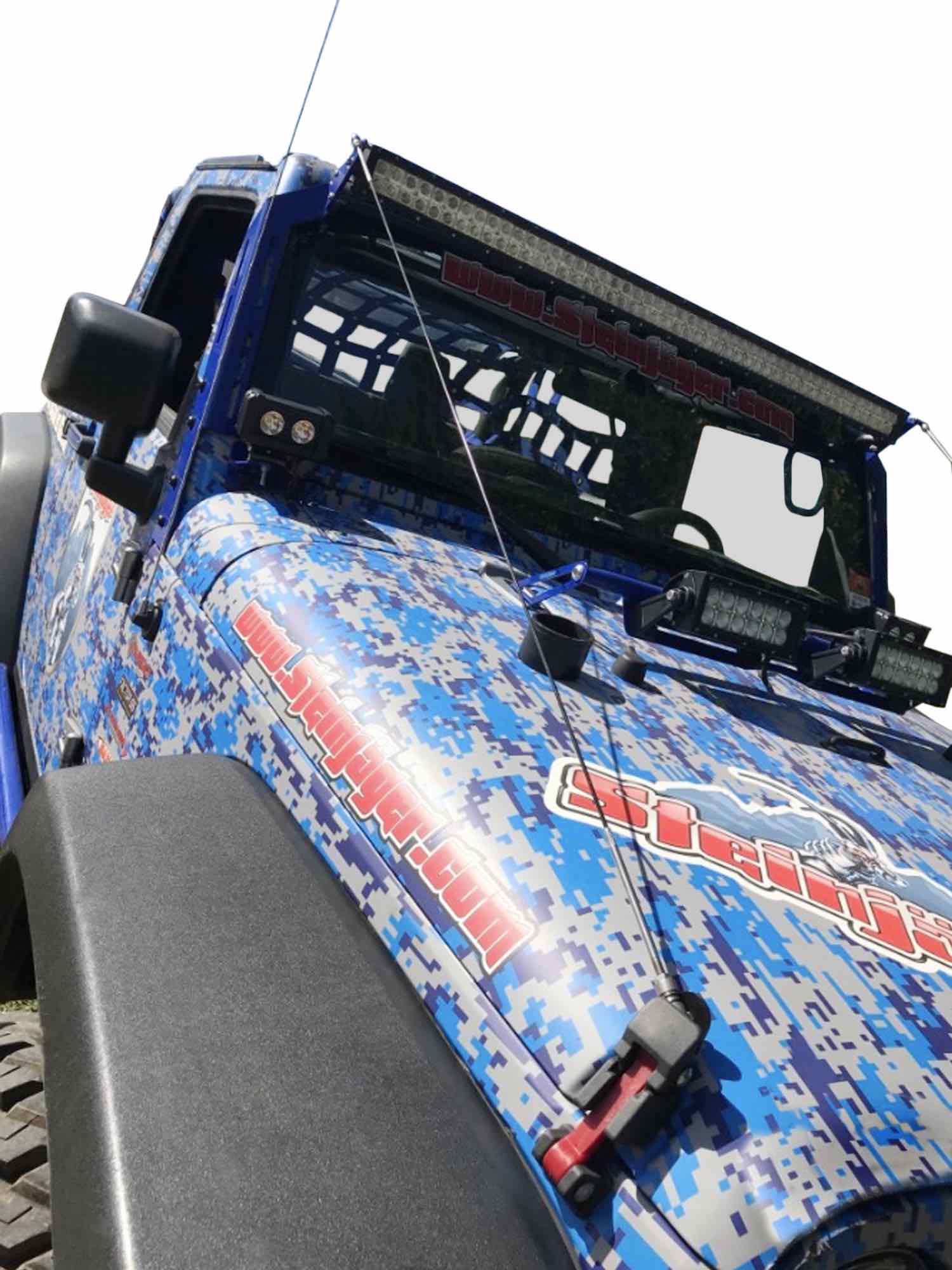 Steinjäger Exterior Accessories Wrangler JK 2007-2018 Light Mounts A-Pillar Brackets Gray Hammertone