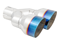 MBRP Burnt End Tip 2.5 ID Dual 4 OD Out 9.5 length Single wall 304 Stainless Steel Driver Side