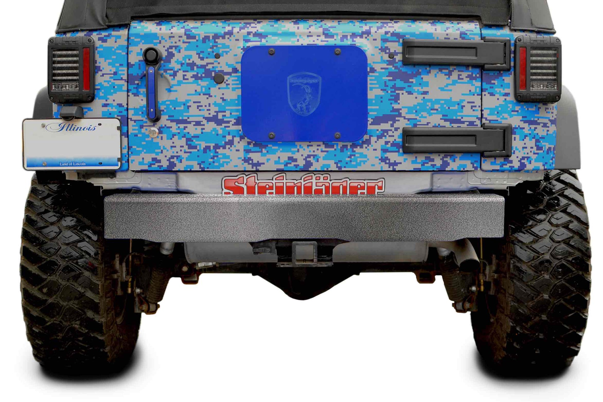 Steinjäger Bumpers Wrangler JK 2007-2018 Bumper, Rear Cap Style Gray Hammertone