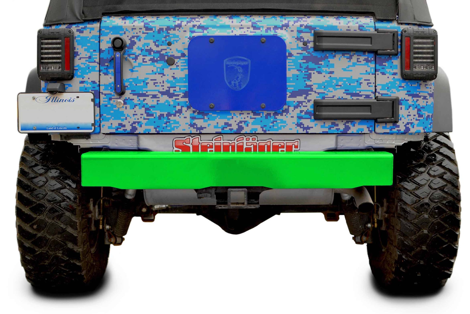 Steinjäger Bumpers Wrangler JK 2007-2018 Bumper, Rear Cap Style Neon Green