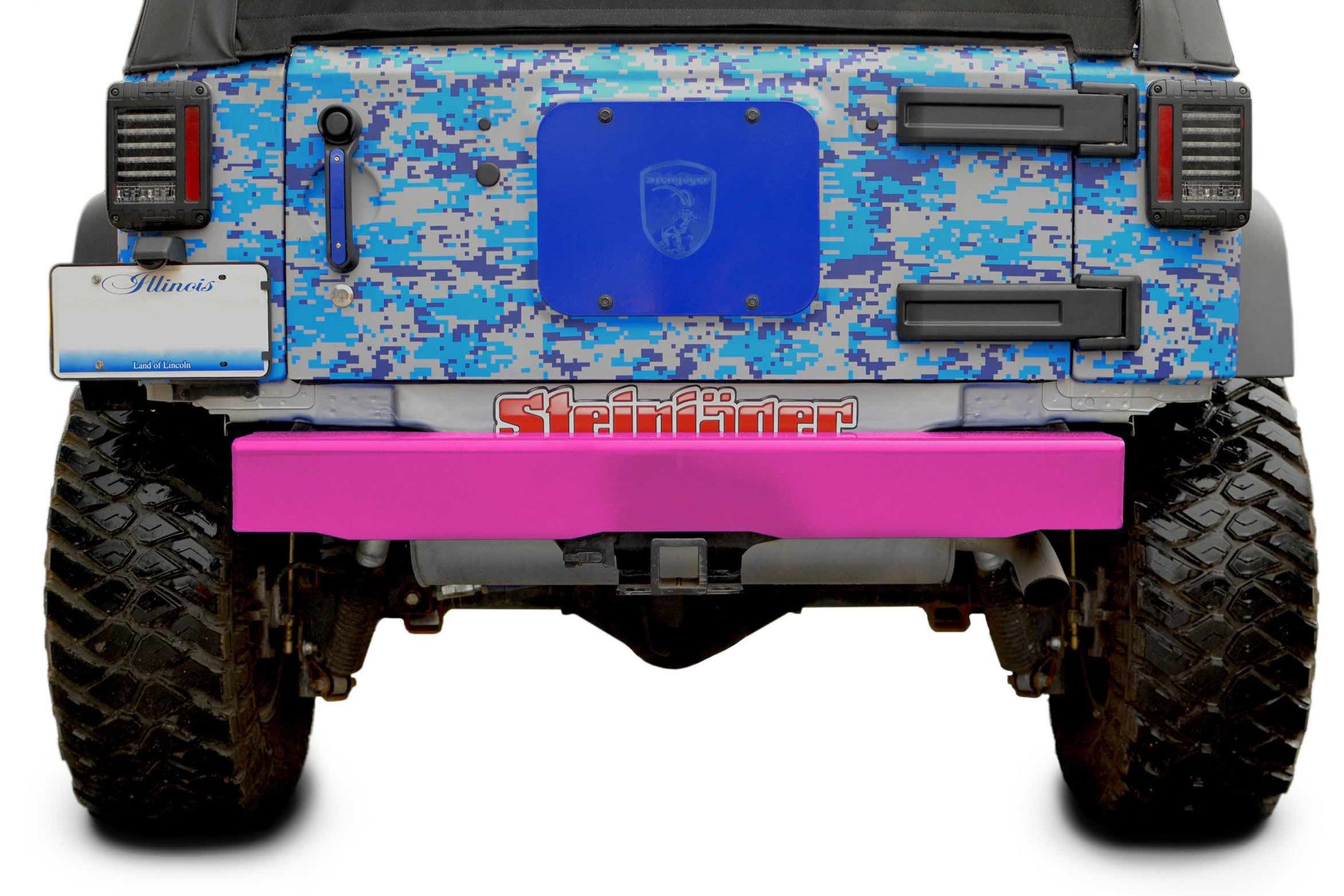 Steinjäger Bumpers Wrangler JK 2007-2018 Bumper, Rear Cap Style Hot Pink