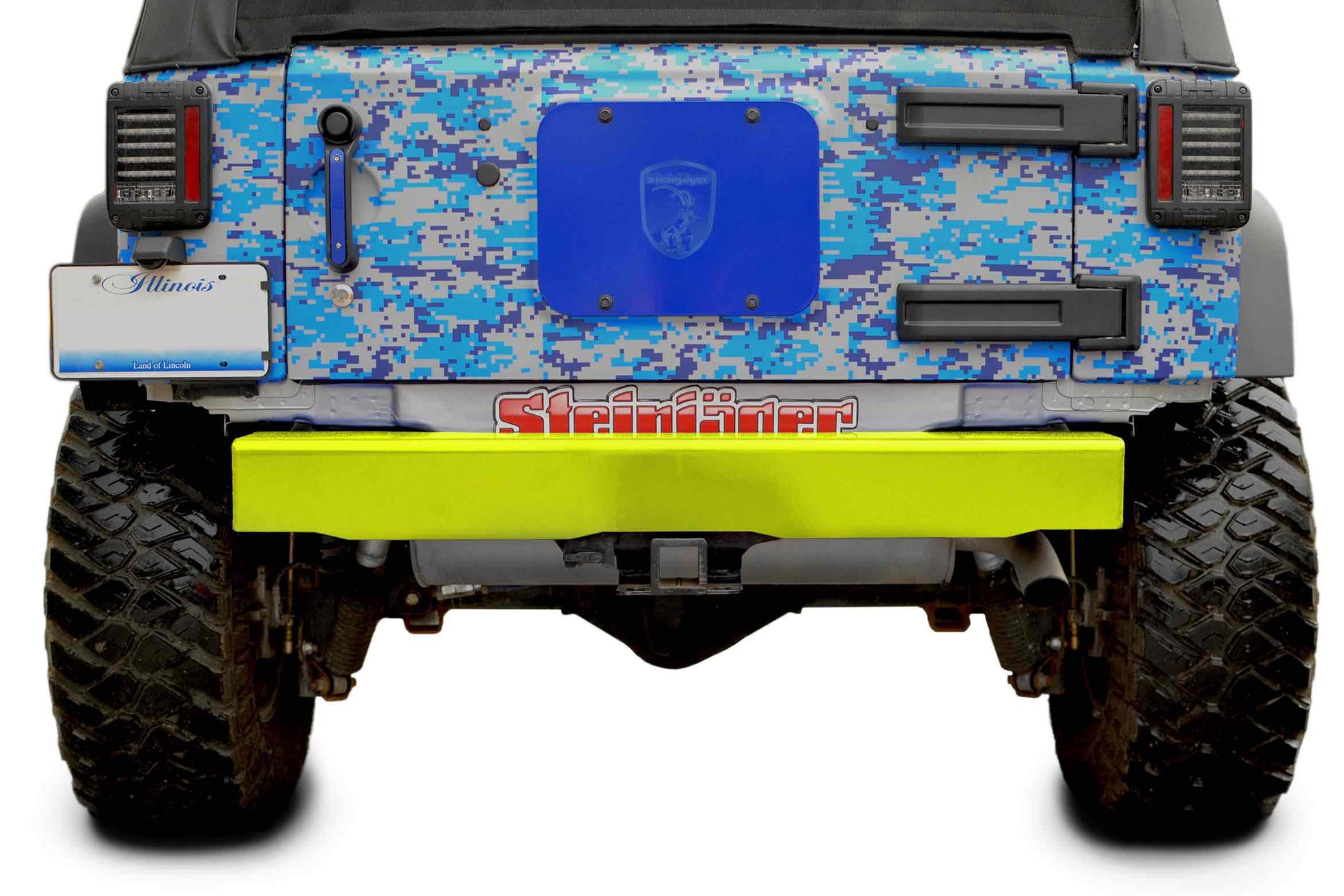 Steinjäger Bumpers Wrangler JK 2007-2018 Bumper, Rear Cap Style Neon Yellow