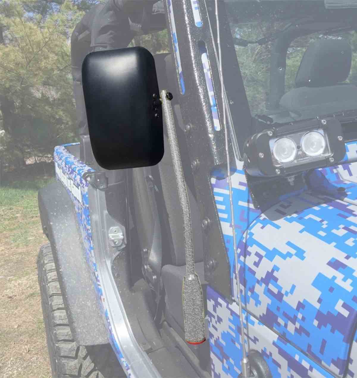 Steinjäger Exterior Accessories Gladiator JT 2019 to Present Mirrors Door Hinge Mount, Isolated Gray Hammertone