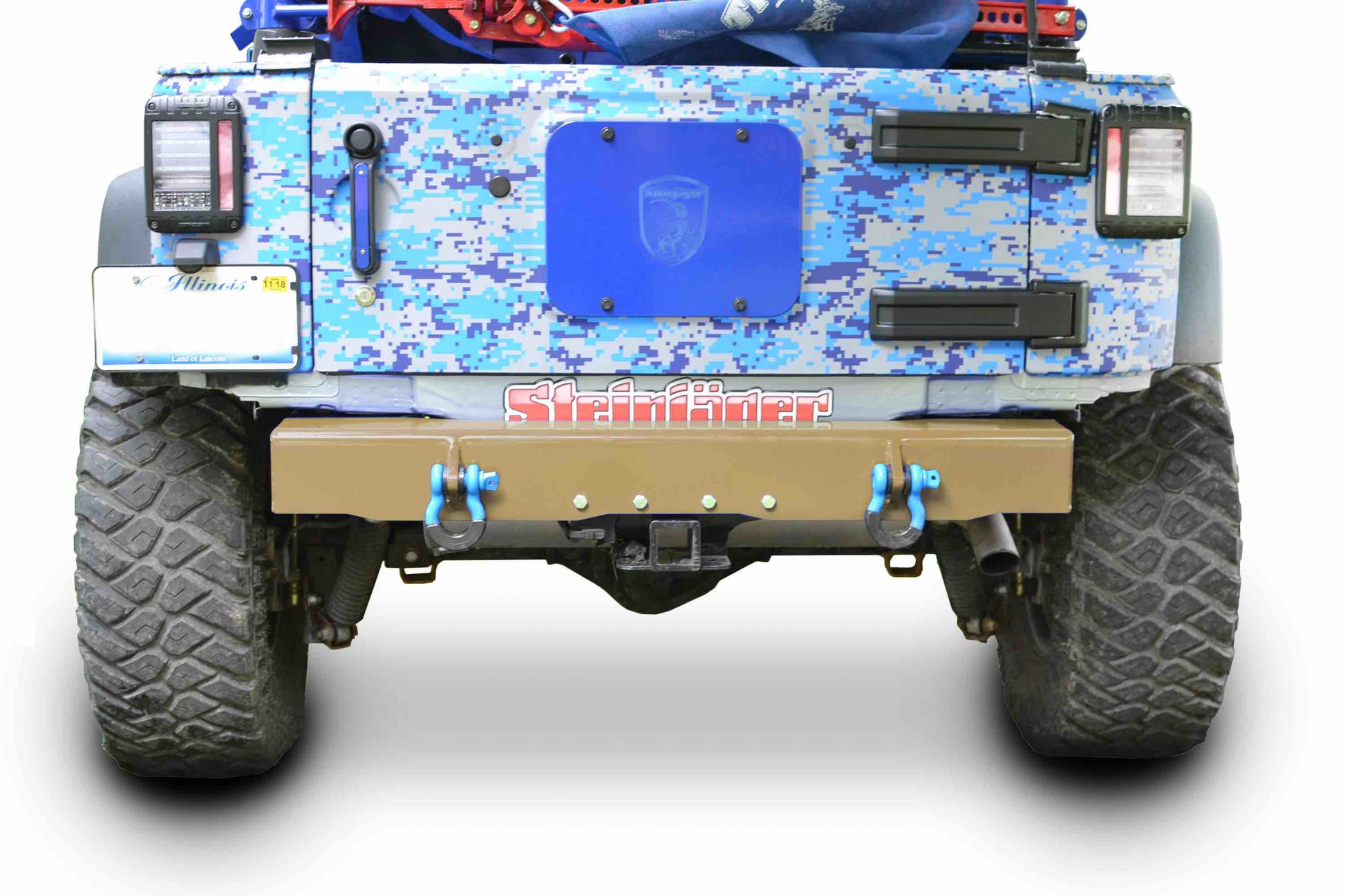 Steinjäger Bumpers Wrangler JK 2007-2018 Bumper, Rear Cap Style with D-Ring Mounts Military Beige