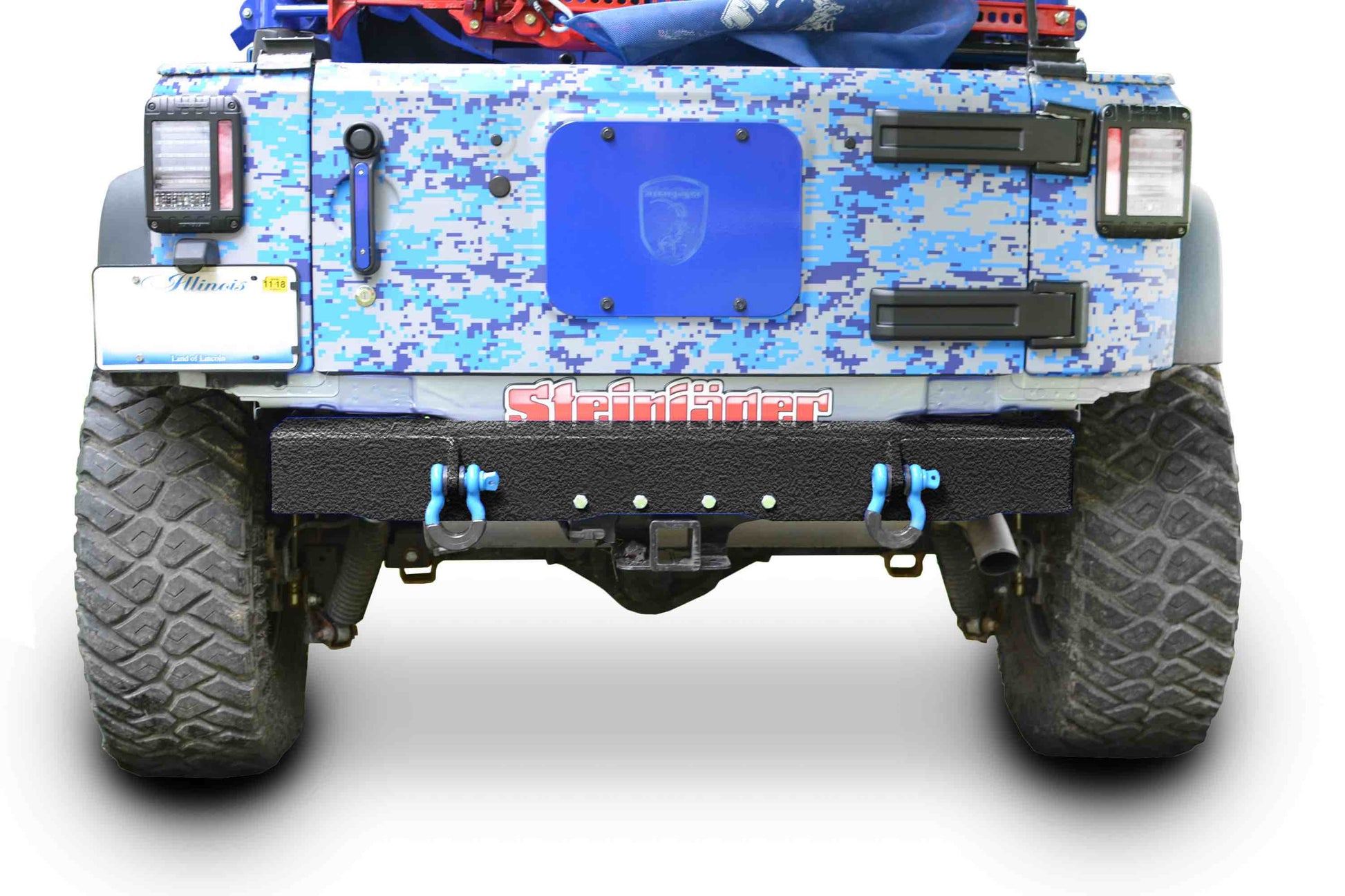 Steinjäger Bumpers Wrangler JK 2007-2018 Bumper, Rear Cap Style with D-Ring Mounts Texturized Black