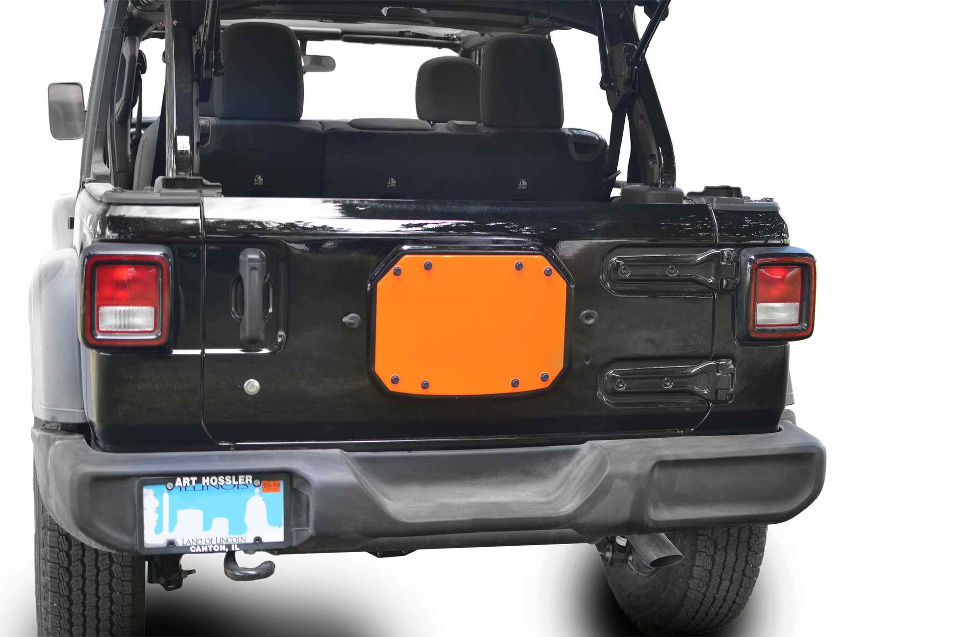 Steinjäger Wheels and Tires Wrangler JL 2018 to Present Spare Tire Delete Plate Fluorescent Orange