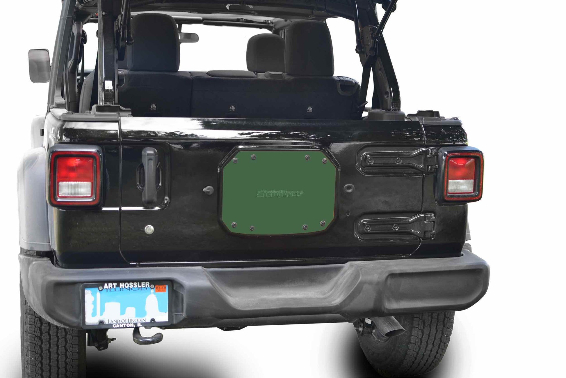 Steinjäger Wheels and Tires Wrangler JL 2018 to Present Spare Tire Delete Plate Locas Green