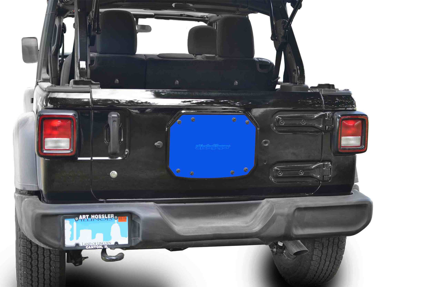 Steinjäger Wheels and Tires Wrangler JL 2018 to Present Spare Tire Delete Plate Playboy Blue