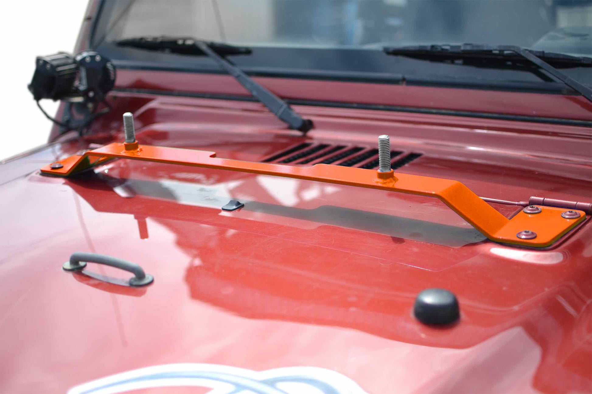Steinjäger Recovery and Towing Wrangler TJ 1997-2006 High Lift Jack Mount Hood Fluorescent Orange